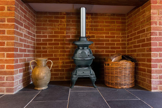 Masport Pittsburgh MKII Potbelly Stove - Traditional Cast Iron Wood Fire