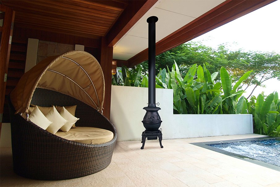 Masport Klondike Potbelly Stove - Traditional Cast Iron Wood Fire